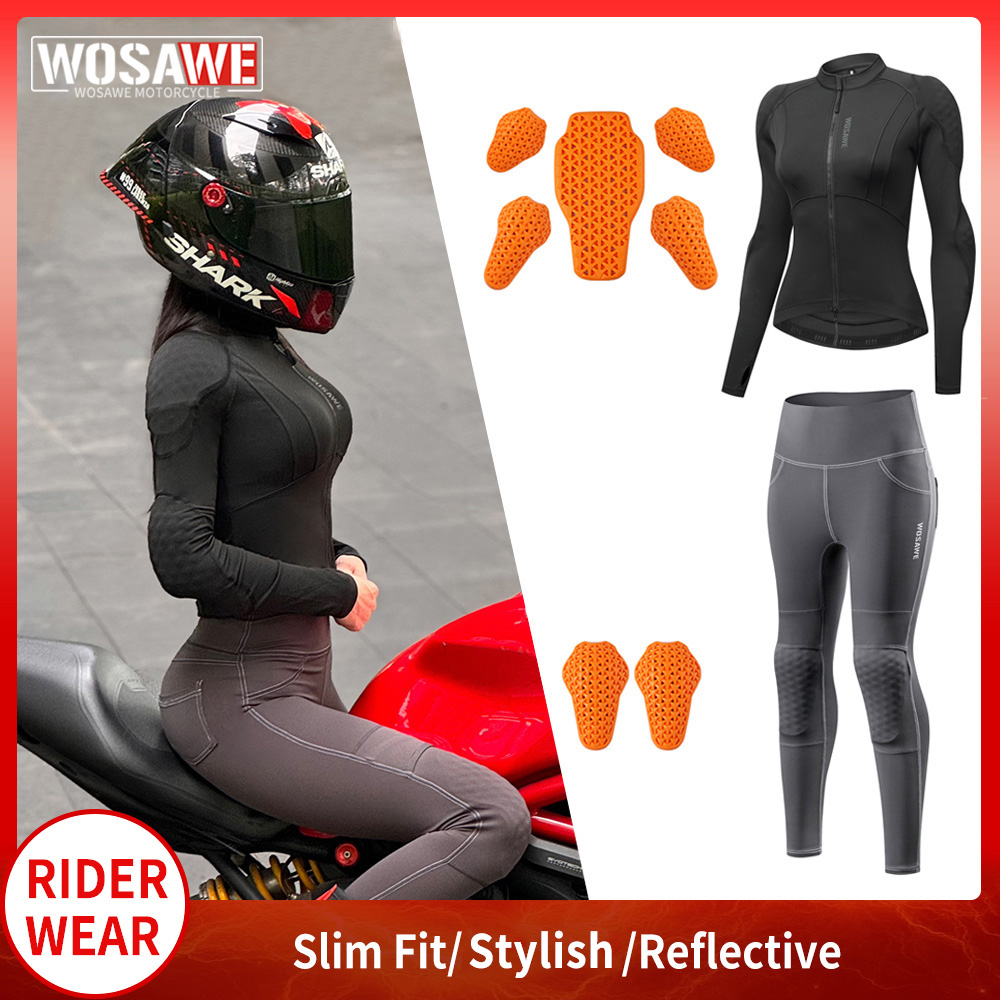Motorcycle Gear Full Suit - WOSAWE Completo Giacca e Pantaloni da