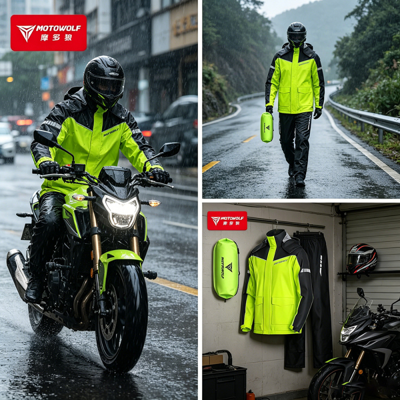 Motorcycle Gear Mens - MOTOWOLF Accessori Impermeabili per Moto, Tuta
