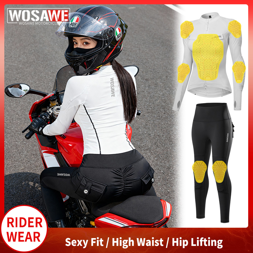 Motorcycle Gear Full Suit - WOSAWE Completo Moto Donna: Giacca e